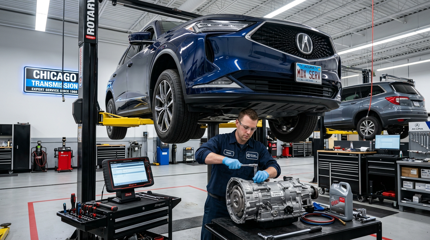 Car On Lift For Transmission Service — Chicago Transmission | Chicago IL