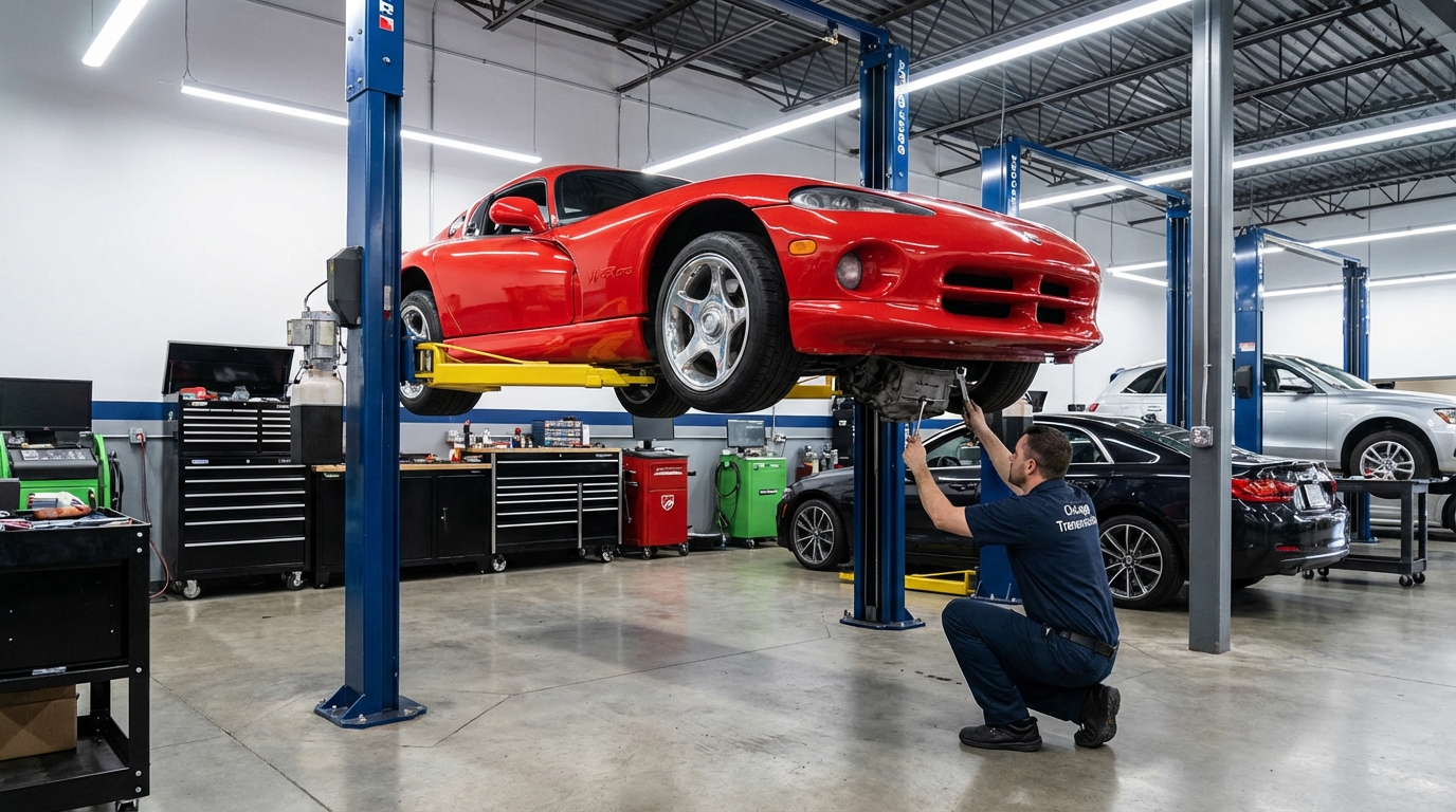 Car On Lift For Transmission Service — Chicago Transmission | Chicago IL