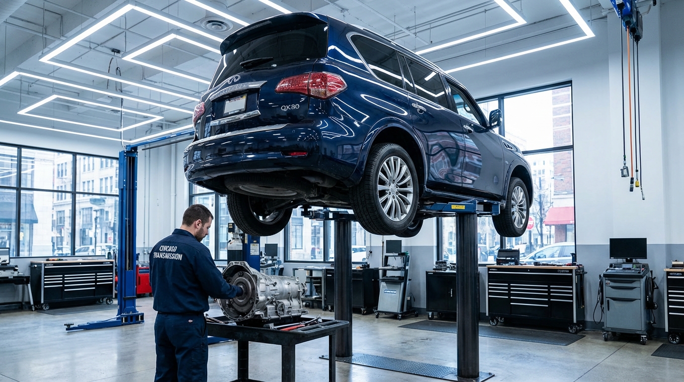 Car On Lift For Transmission Service — Chicago Transmission | Chicago IL