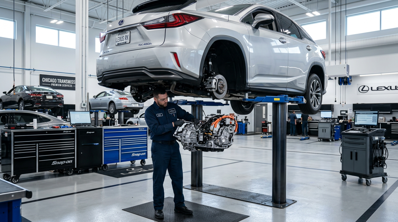 Car On Lift For Transmission Service — Chicago Transmission | Chicago IL