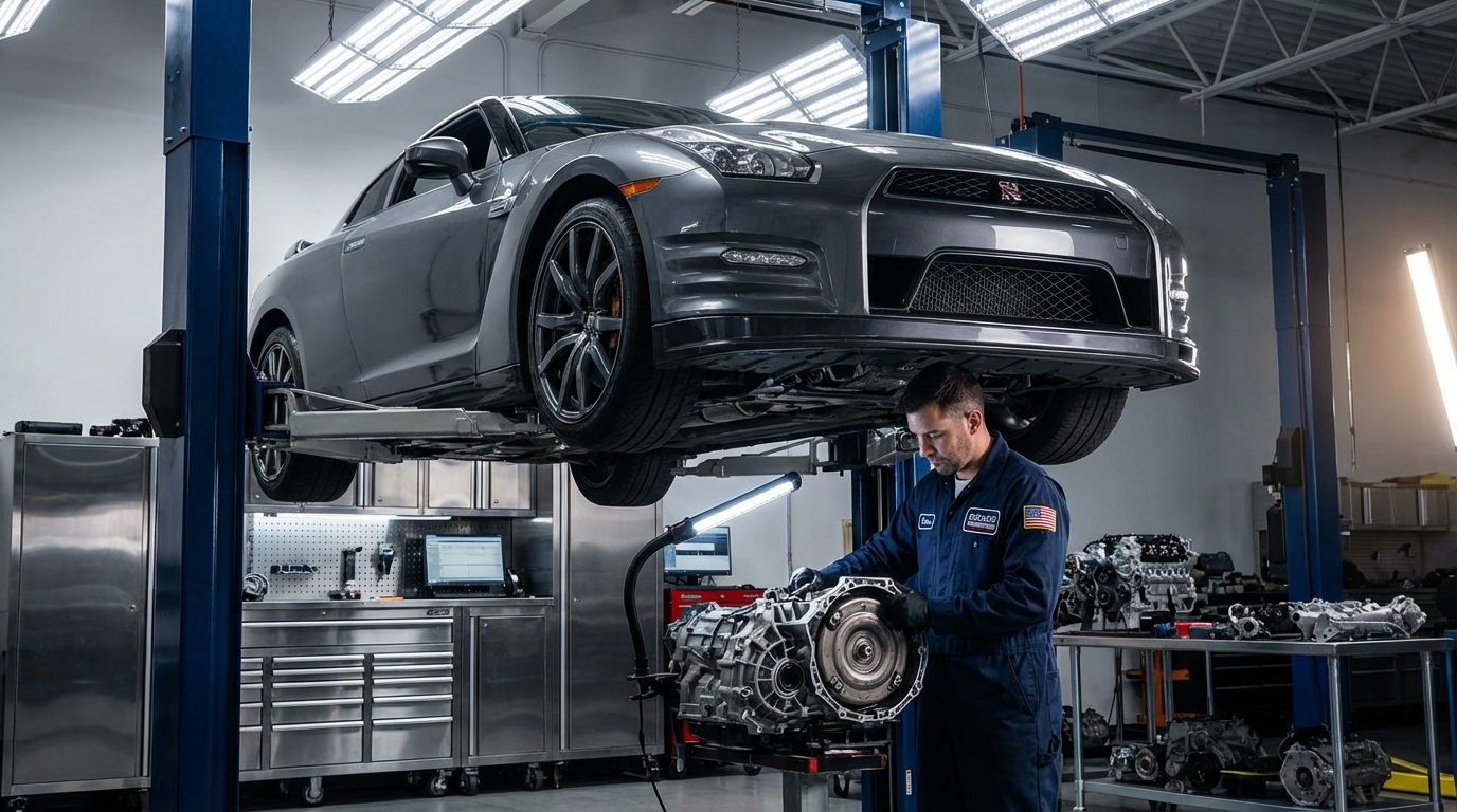 Car On Lift For Transmission Service — Chicago Transmission | Chicago IL