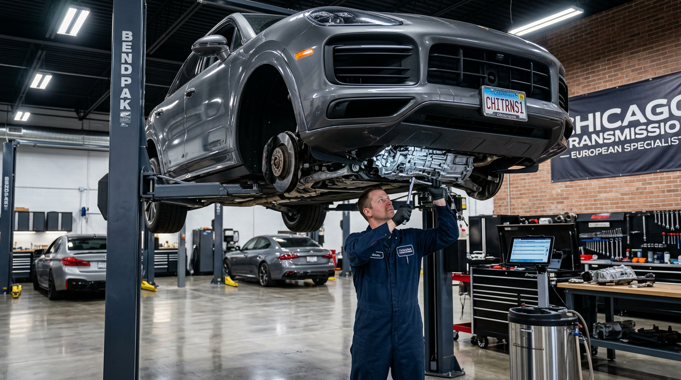 Car On Lift For Transmission Service — Chicago Transmission | Chicago IL