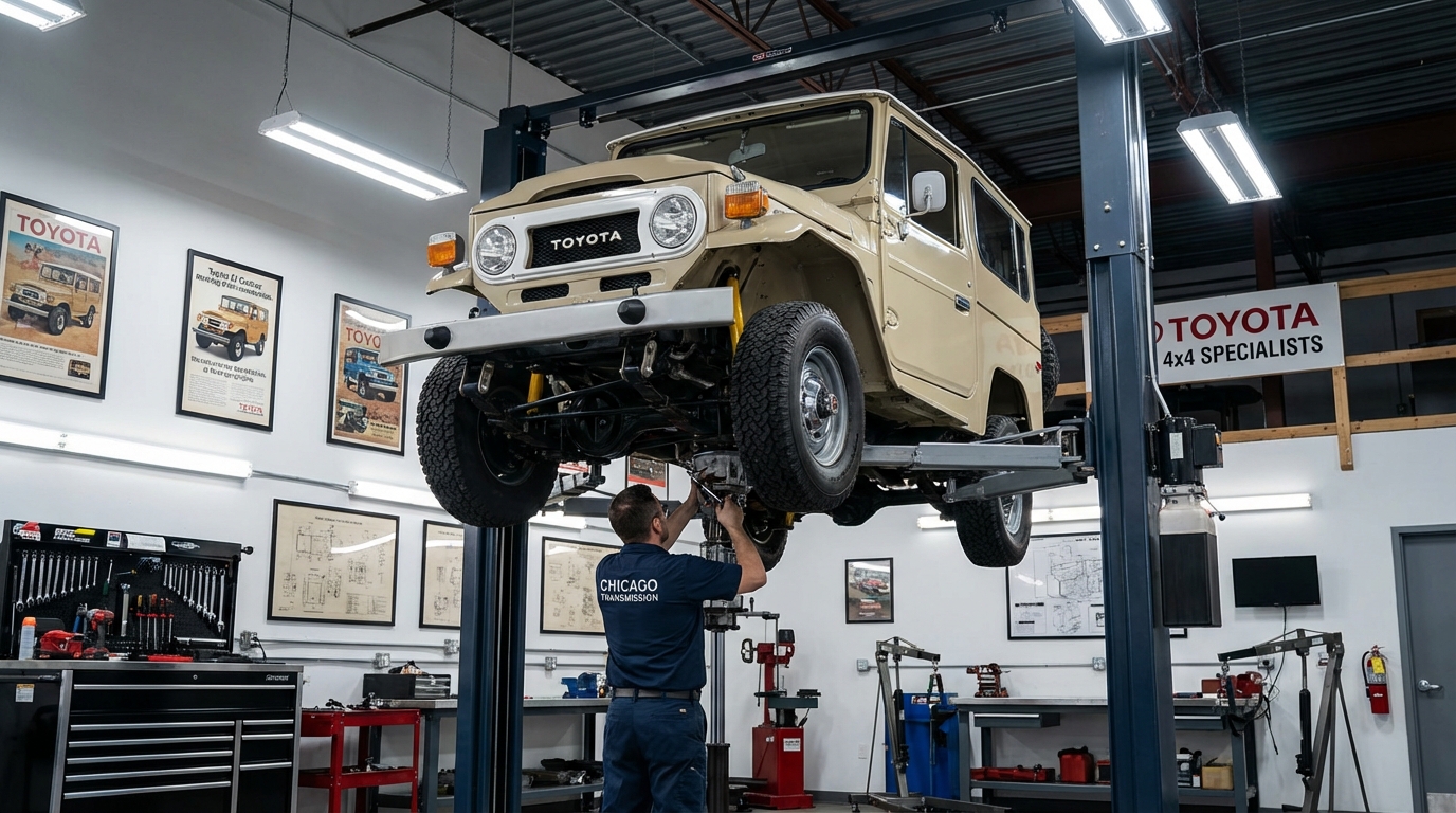 Car On Lift For Transmission Service — Chicago Transmission | Chicago IL