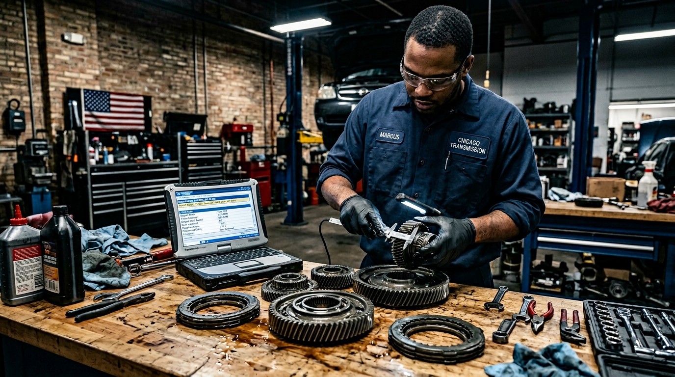 JF009E Transmission Repair Chicago CVT Belt, Pulley & Valve Body Diagnosis service photo at Chicago Transmission