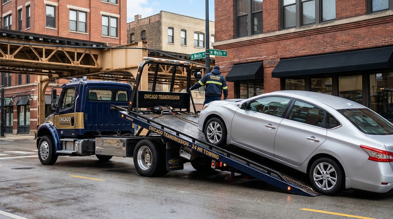 Chicago Transmission shop exterior on N Lincoln Ave