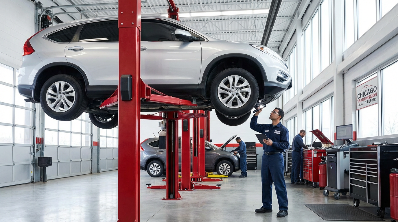 Experienced mechanic servicing Hyundai SONATA transmission - Chicago Transmission