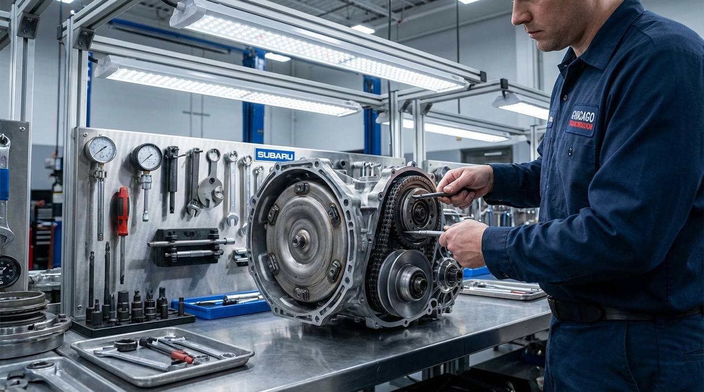 Transmission inspection at Chicago Transmission — Lincoln Park
