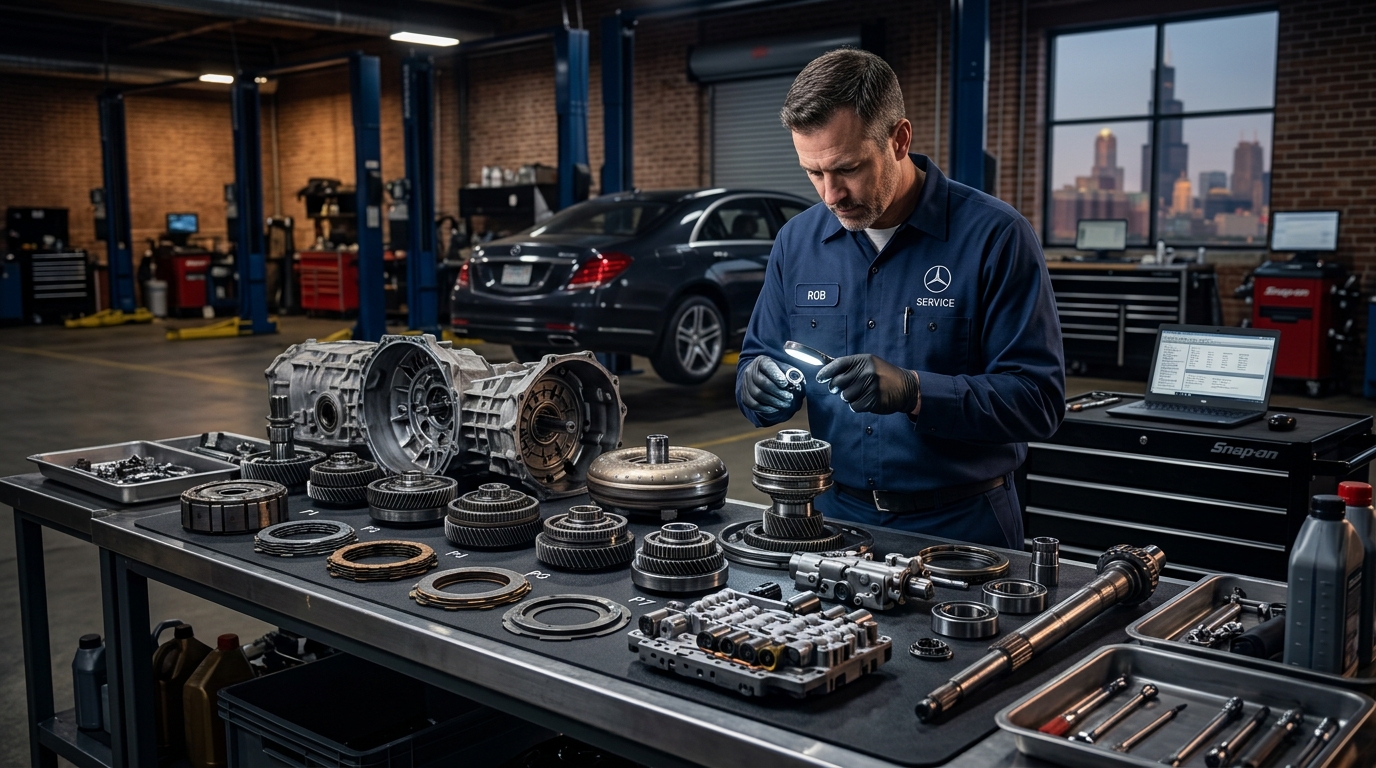 Inside Chicago Transmission's shop in Lincoln Park