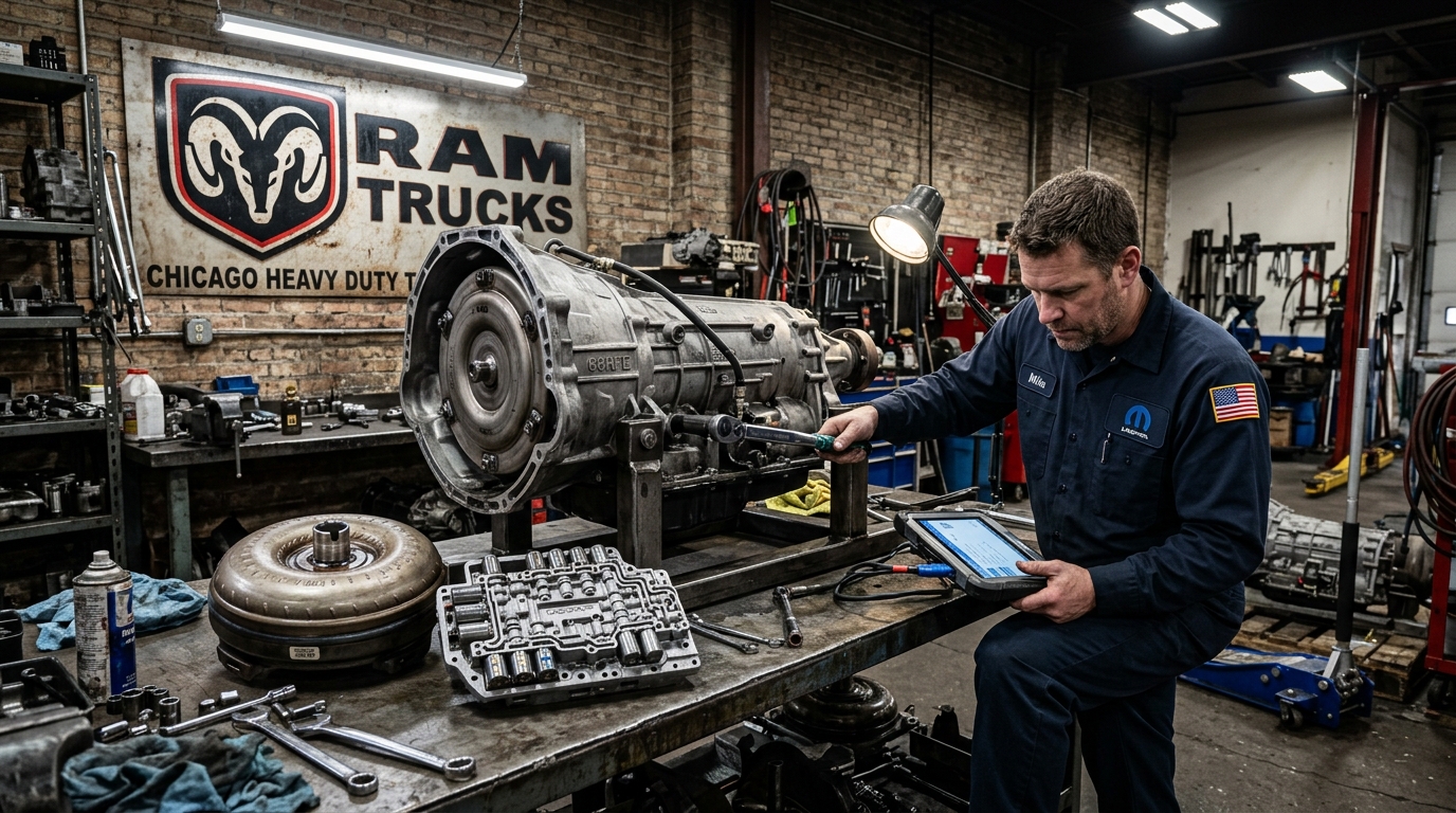 Inside Chicago Transmission's shop in Lincoln Park