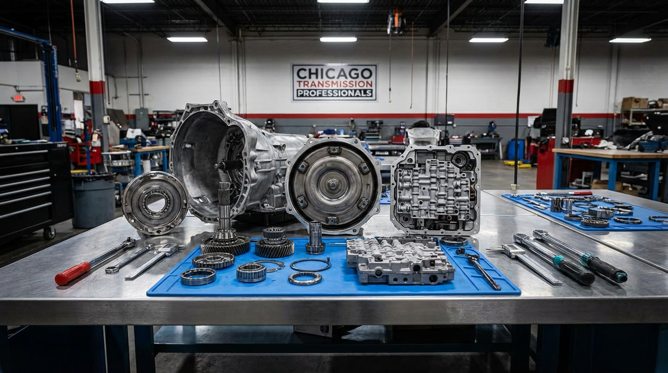Inside Chicago Transmission's shop in Lincoln Park