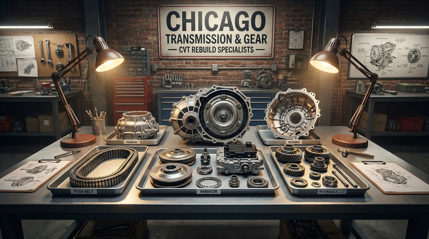 Inside Chicago Transmission's shop in Lincoln Park