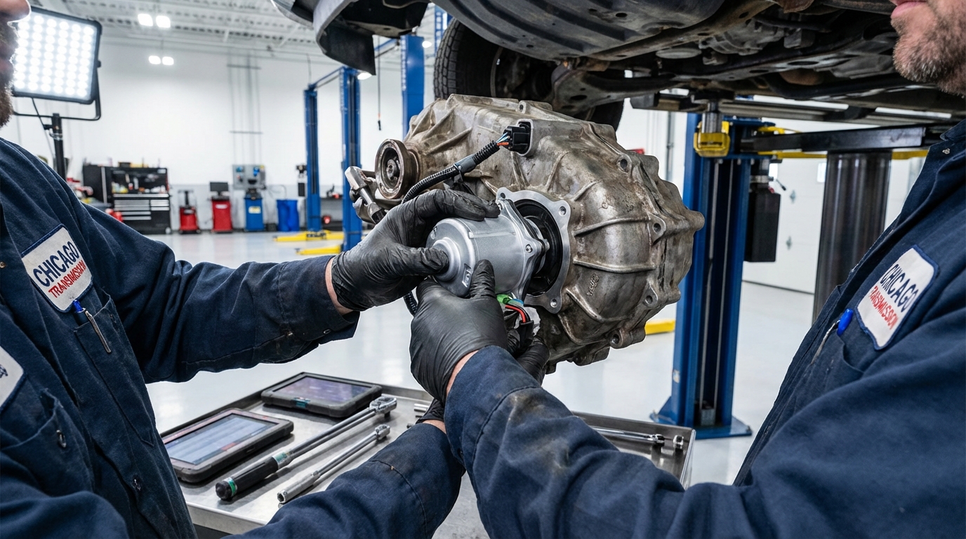 Inside Chicago Transmission's shop in Lincoln Park