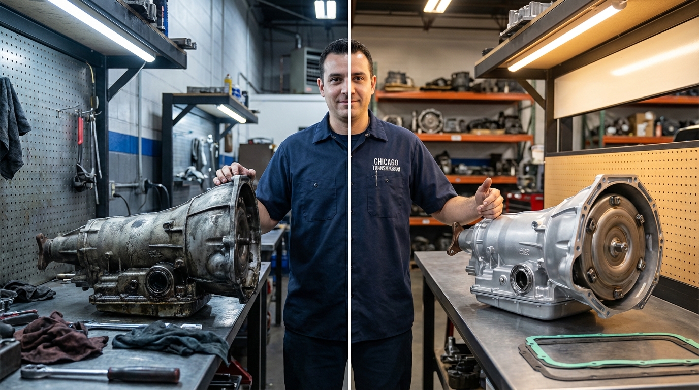 Inside Chicago Transmission's shop in Lincoln Park